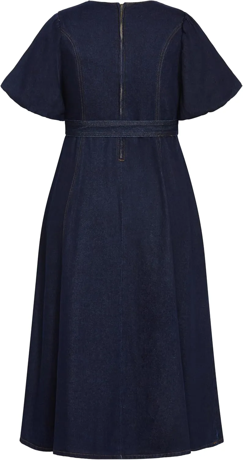 City Chic Women's Citychic Plus Size Dress Denim Delilah