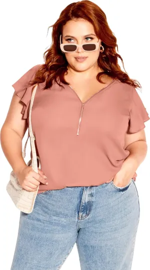 City Chic Women's Plus Size Top - Zip Fling