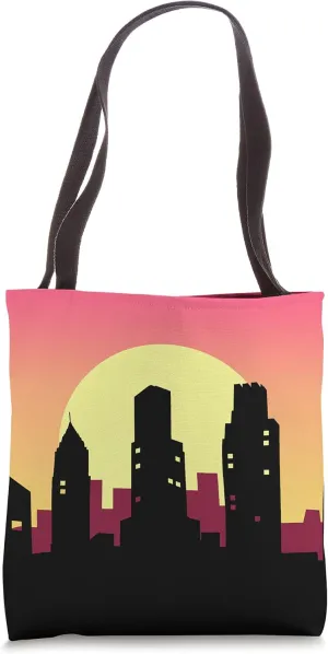 City Skyline Urban Buildings Skyscrapers Summer Sunset Tote Bag