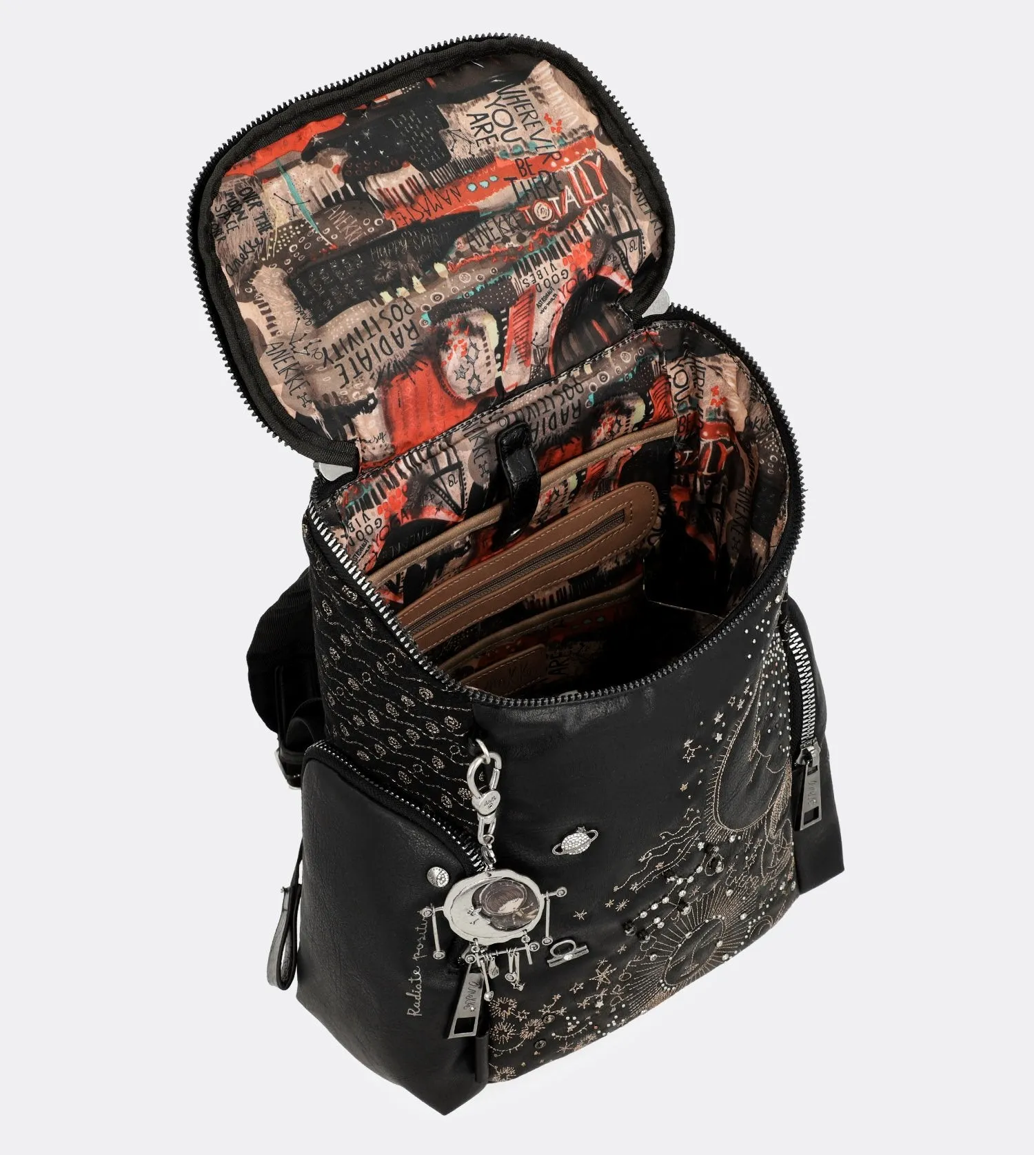 Clean-lined backpack Plug-in zip Gorgeous spirit with a