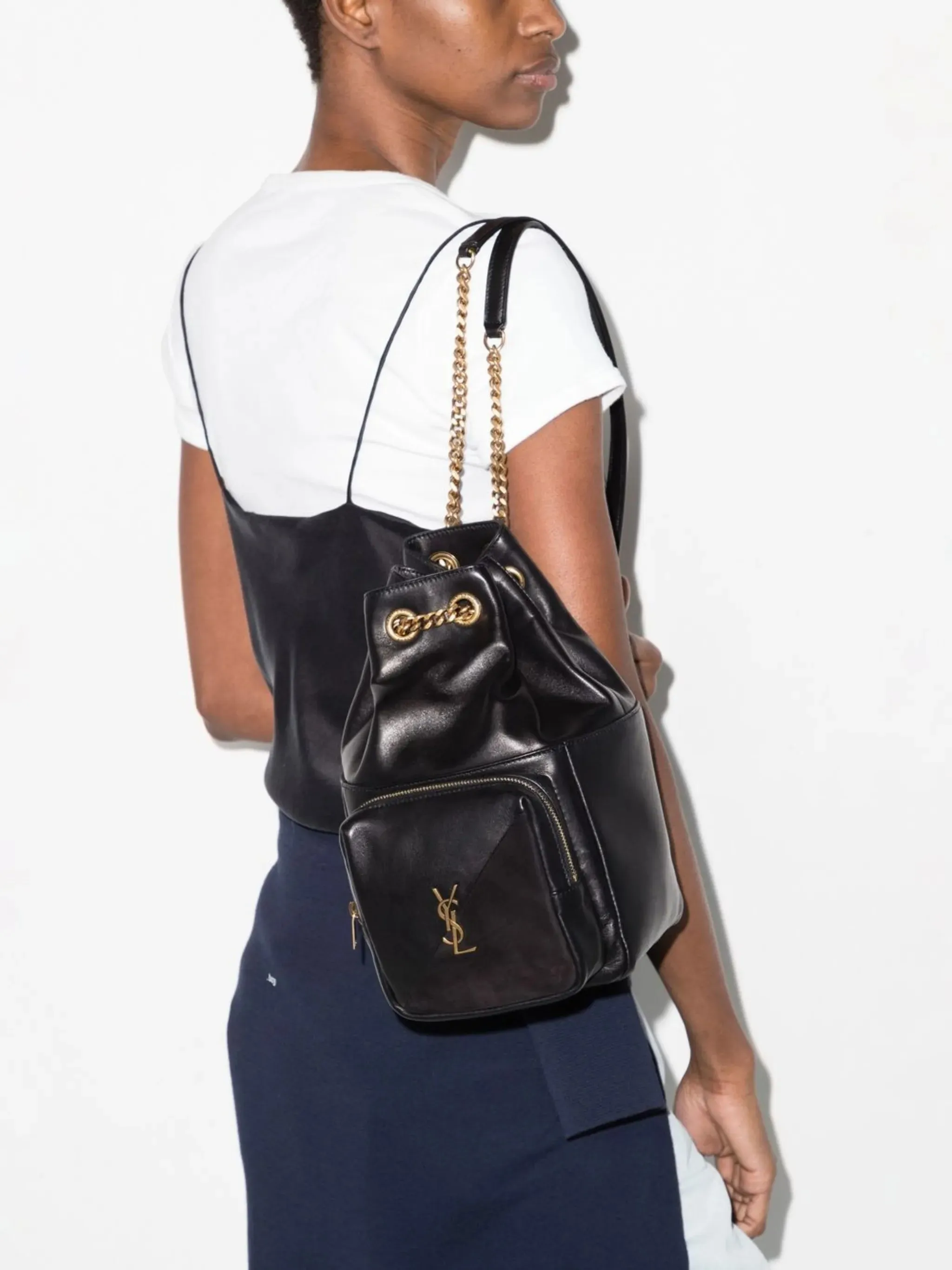 Clean-lined Jamie backpack logo-plaque AI-powered