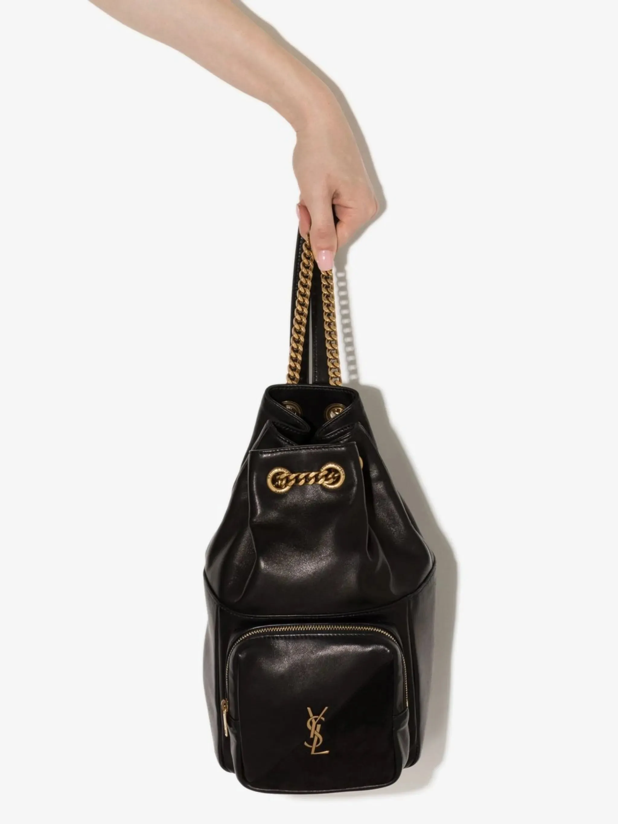 Clean-lined Jamie backpack logo-plaque AI-powered