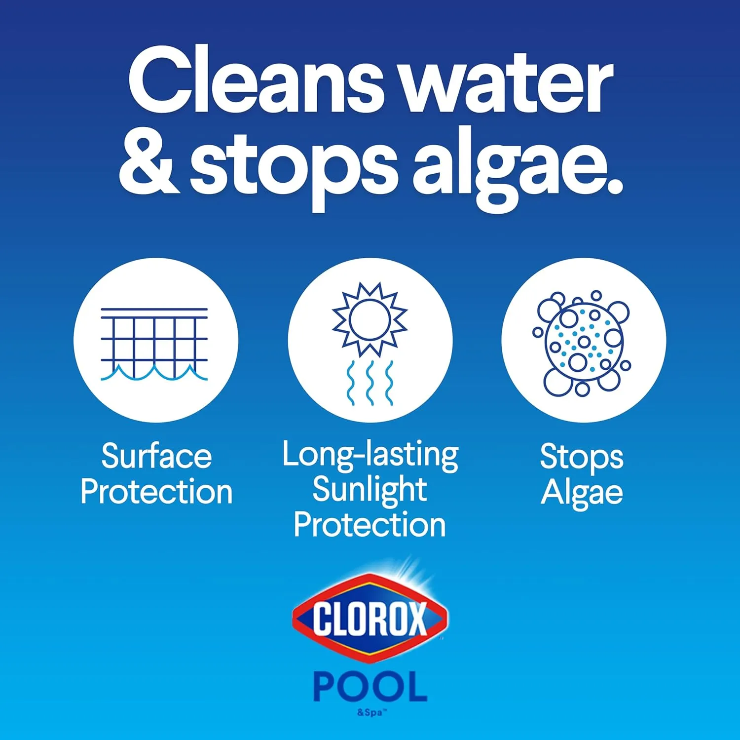 Clorox® Pool&Spa™ XtraBlue 3” Swimming Pool Chlorinating Tablets, Kills Bacteria & Stops Algae (25 LB)