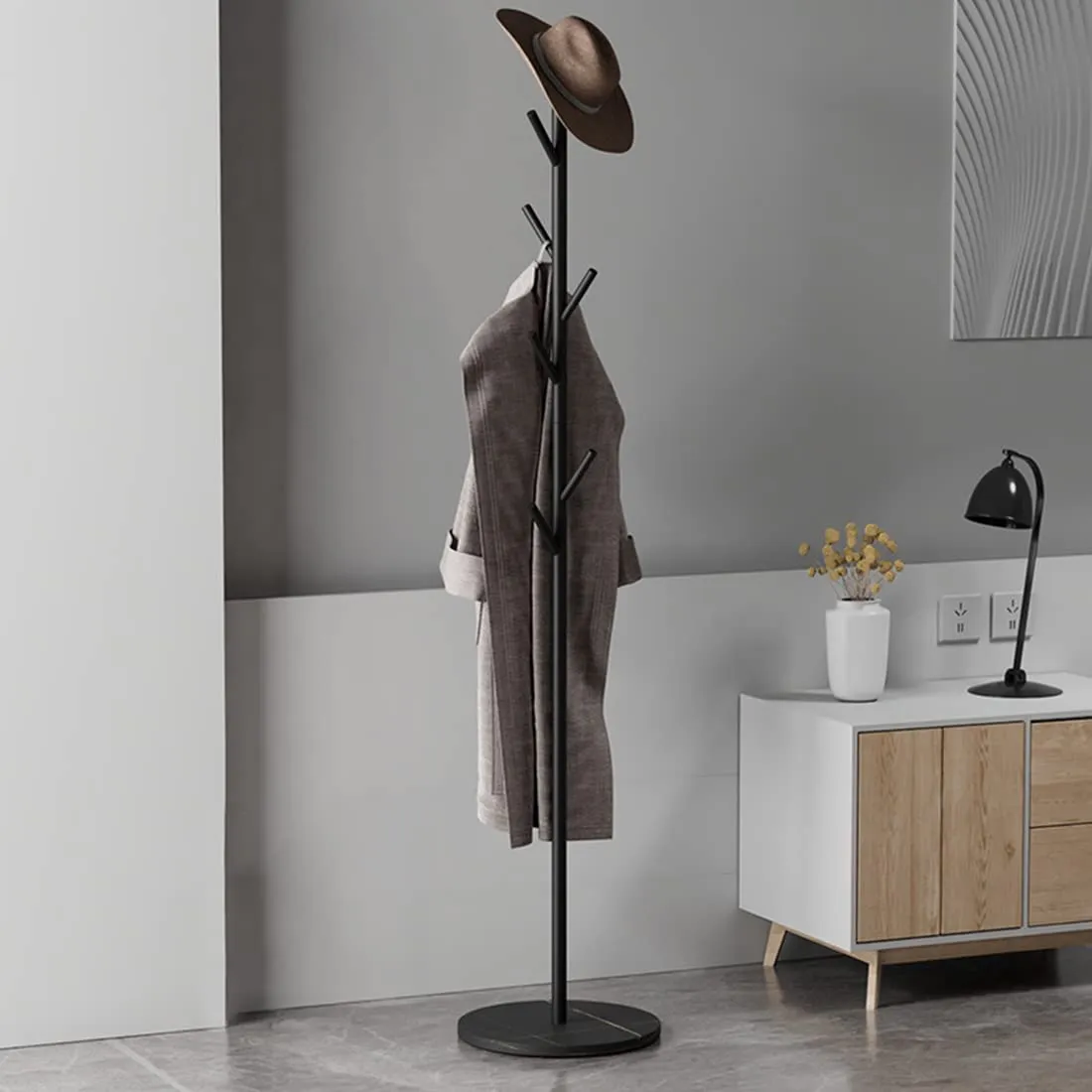 Coat Rack Metal Freestanding Coat Rack Garment Rack for Clothes, Bags, Hats Clothes Stand Organizer for Home, Office, Entryway, Hallway