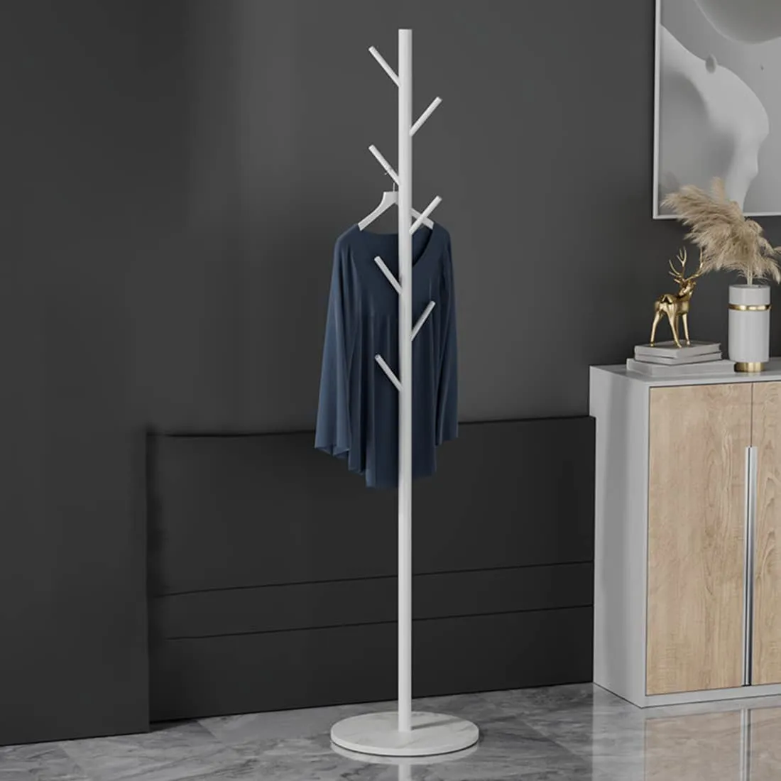 Coat Rack Metal Freestanding Coat Rack Garment Rack for Clothes, Bags, Hats Clothes Stand Organizer for Home, Office, Entryway, Hallway