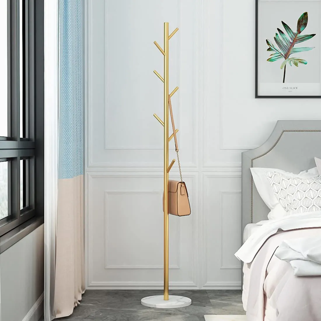 Coat Rack Metal Freestanding Coat Rack Garment Rack for Clothes, Bags, Hats Clothes Stand Organizer for Home, Office, Entryway, Hallway