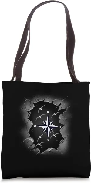 Compass Seagulls Wind Rose Seafaring Sailor Travel Direction Tote Bag