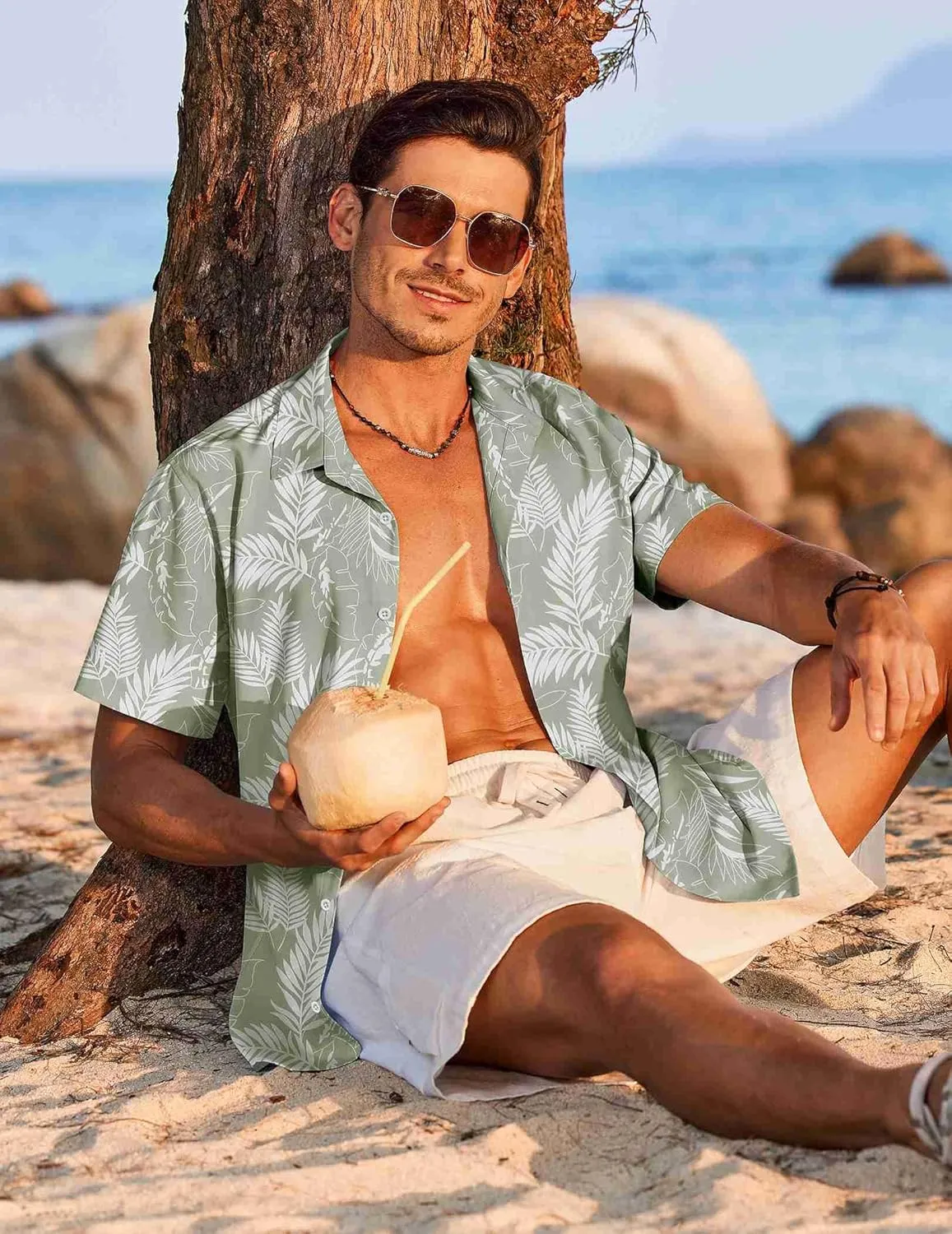 COOFANDY Hawaiian Shirt for Men Short Sleeve Floral Button Down Shirt Tropical Casual Summer Beach Shirts