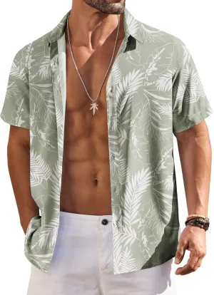 COOFANDY Hawaiian Shirt for Men Short Sleeve Floral Button Down Shirt Tropical Casual Summer Beach Shirts