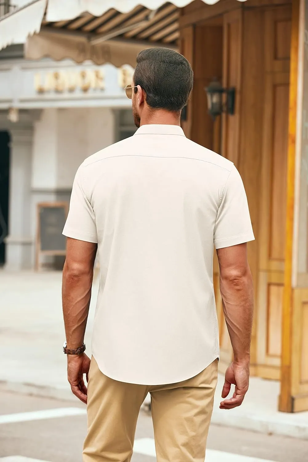 COOFANDY Mens Cuban Guayabera Shirt Short Sleeve Linen Button Down Shirts Casual Summer Beach Tops