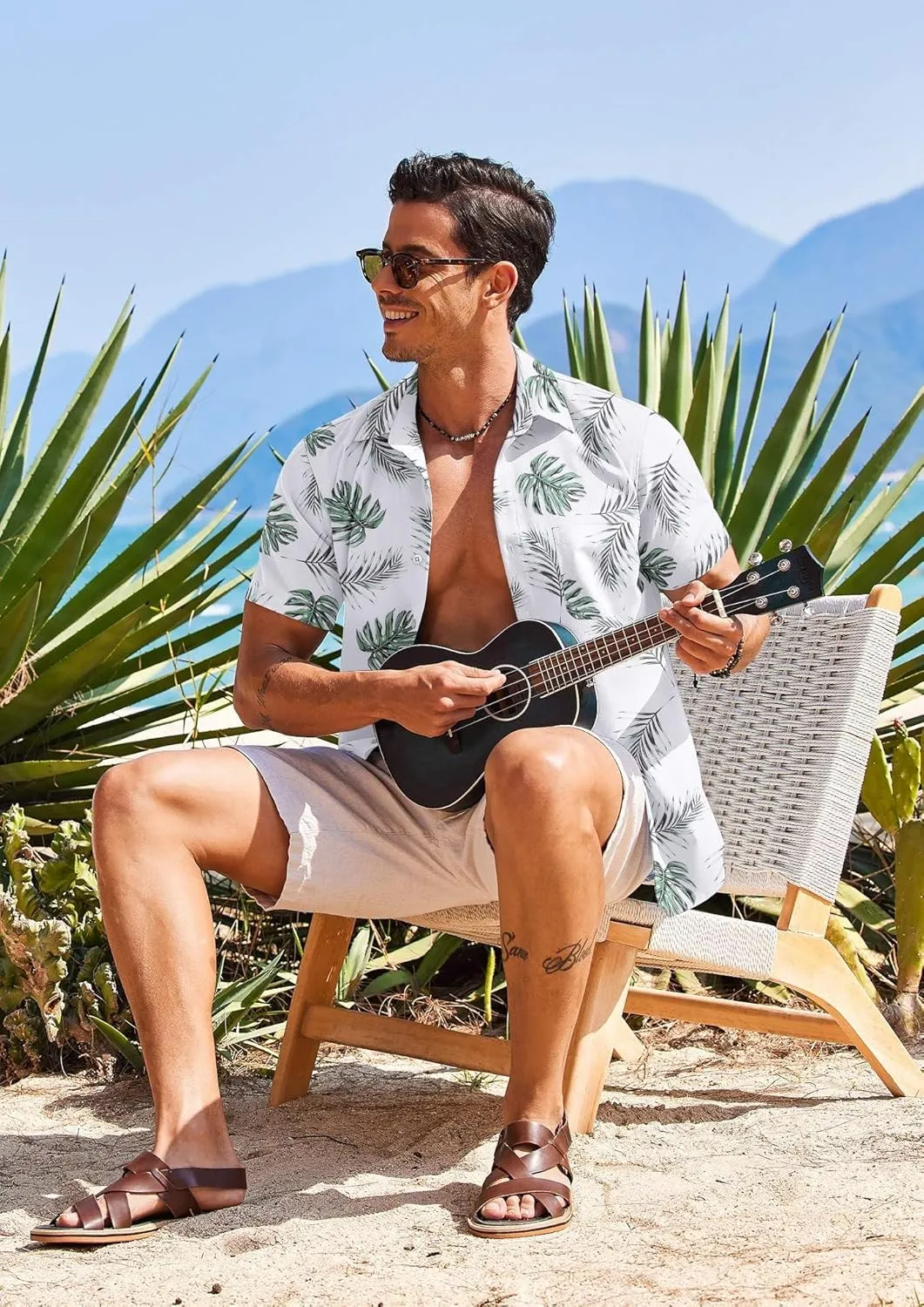 COOFANDY Men's Hawaiian Shirt Short Sleeve Casual Button Down Tropical Summer Beach Aloha Shirts