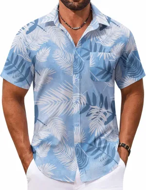COOFANDY Men's Hawaiian Shirt Short Sleeve Casual Button Down Tropical Summer Beach Aloha Shirts