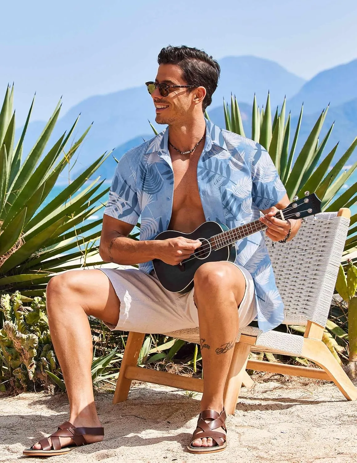 COOFANDY Men's Hawaiian Shirt Short Sleeve Casual Button Down Tropical Summer Beach Aloha Shirts
