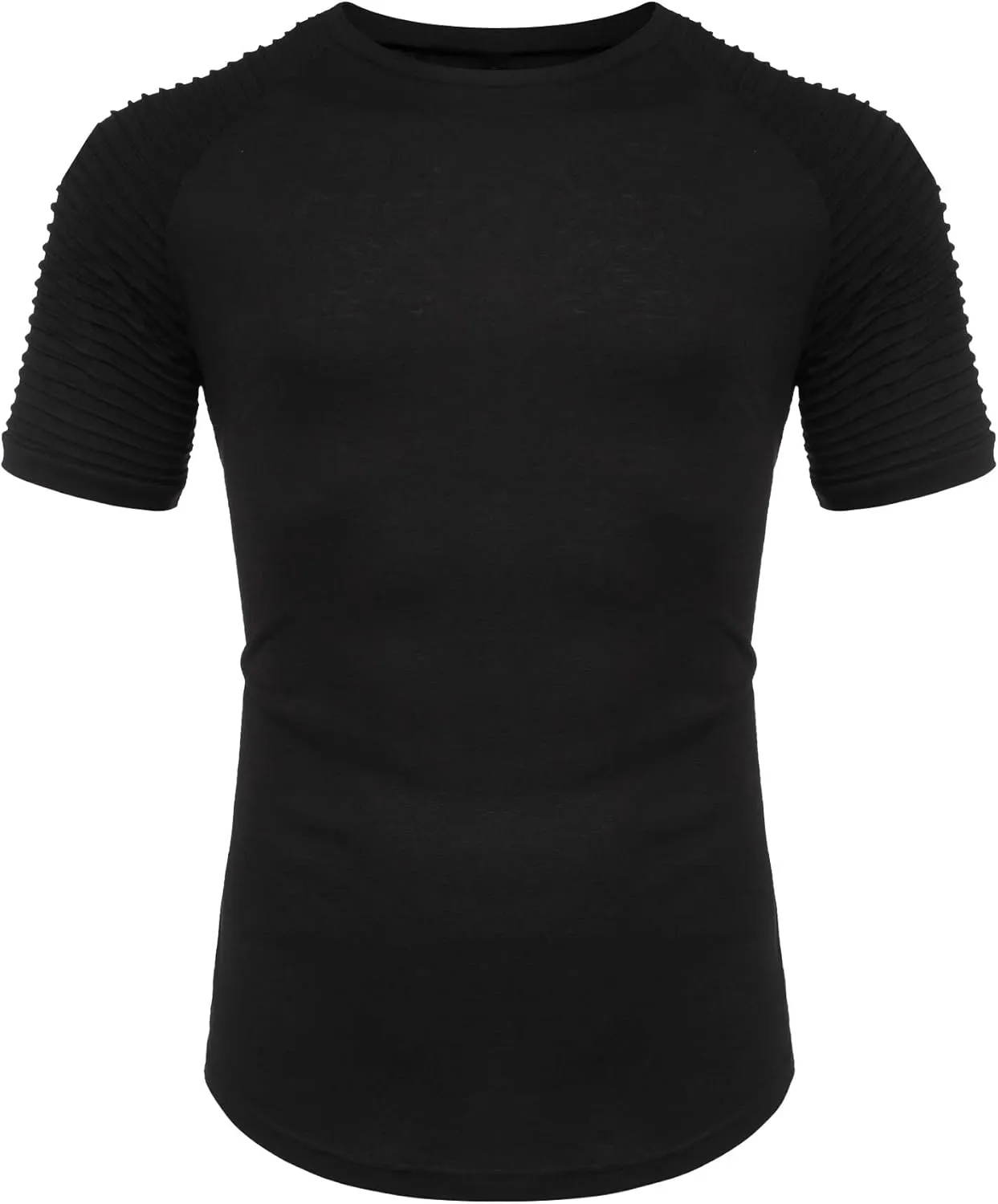 COOFANDY Men's Muscle T-Shirt Pleated Raglan Sleeve Bodybuilding Gym Tee Short Sleeve Fashion Workout Shirts Hipster Shirt