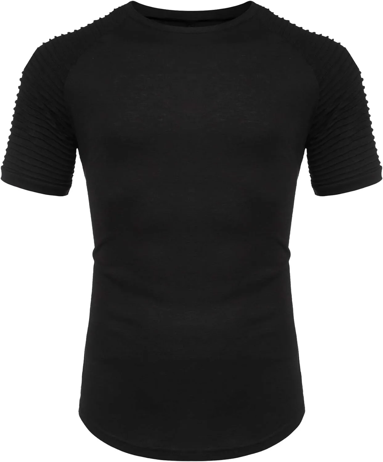 COOFANDY Men's Muscle T-Shirt Pleated Raglan Sleeve Bodybuilding Gym Tee Short Sleeve Fashion Workout Shirts Hipster Shirt