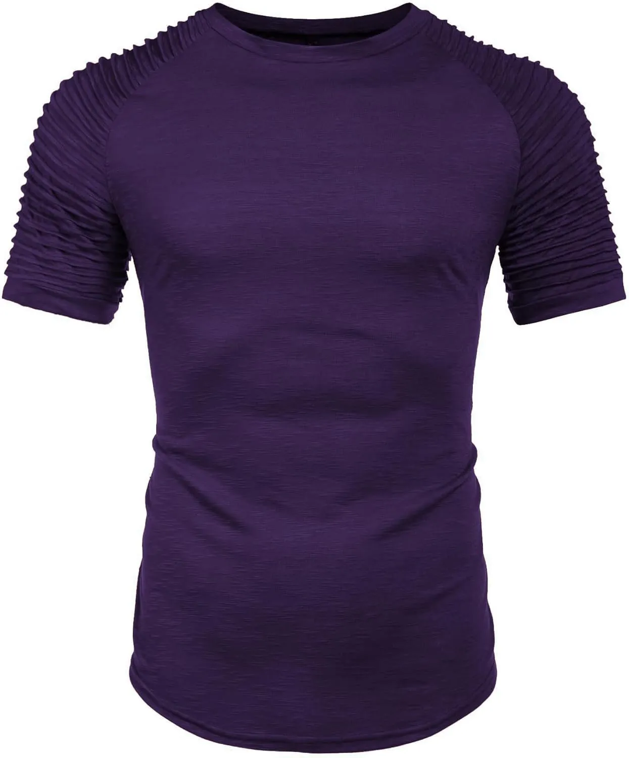 COOFANDY Men's Muscle T-Shirt Pleated Raglan Sleeve Bodybuilding Gym Tee Short Sleeve Fashion Workout Shirts Hipster Shirt