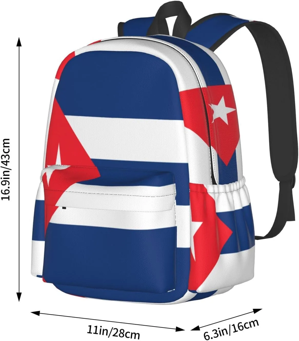 Cuba Flag Large Travel Backpack Casual Backpacks Laptop Daypack Working Rucksack Lightweight Back Pack Sports Bag with Adjustable Shoulder Strap
