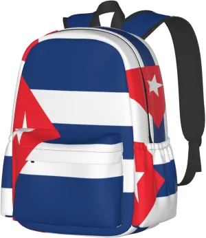 Cuba Flag Large Travel Backpack Casual Backpacks Laptop Daypack Working Rucksack Lightweight Back Pack Sports Bag with Adjustable Shoulder Strap
