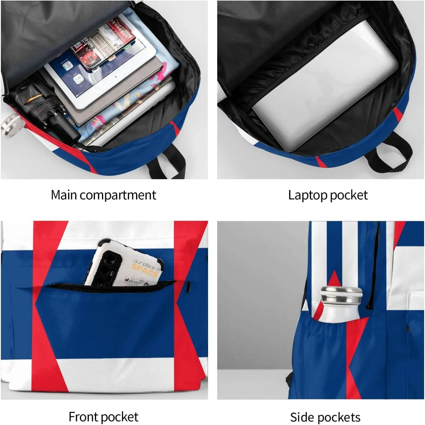 Cuba Flag Large Travel Backpack Casual Backpacks Laptop Daypack Working Rucksack Lightweight Back Pack Sports Bag with Adjustable Shoulder Strap