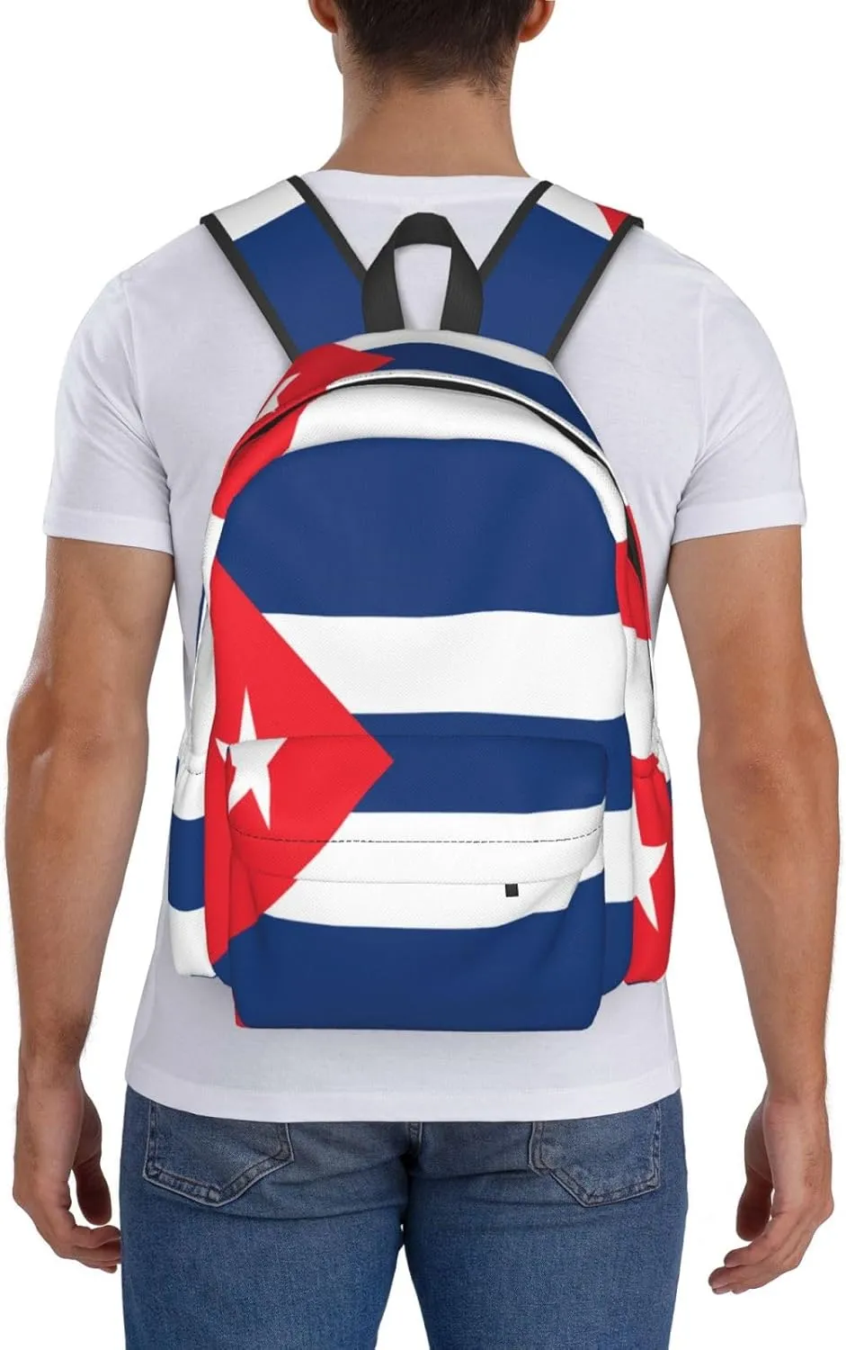 Cuba Flag Large Travel Backpack Casual Backpacks Laptop Daypack Working Rucksack Lightweight Back Pack Sports Bag with Adjustable Shoulder Strap
