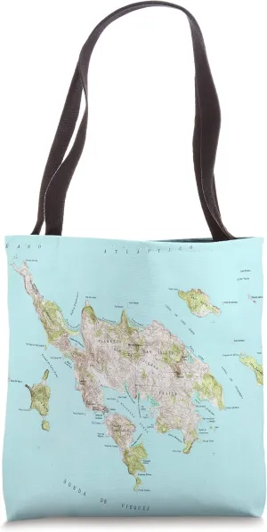 Culebra Puerto Rico Map Tote Bag