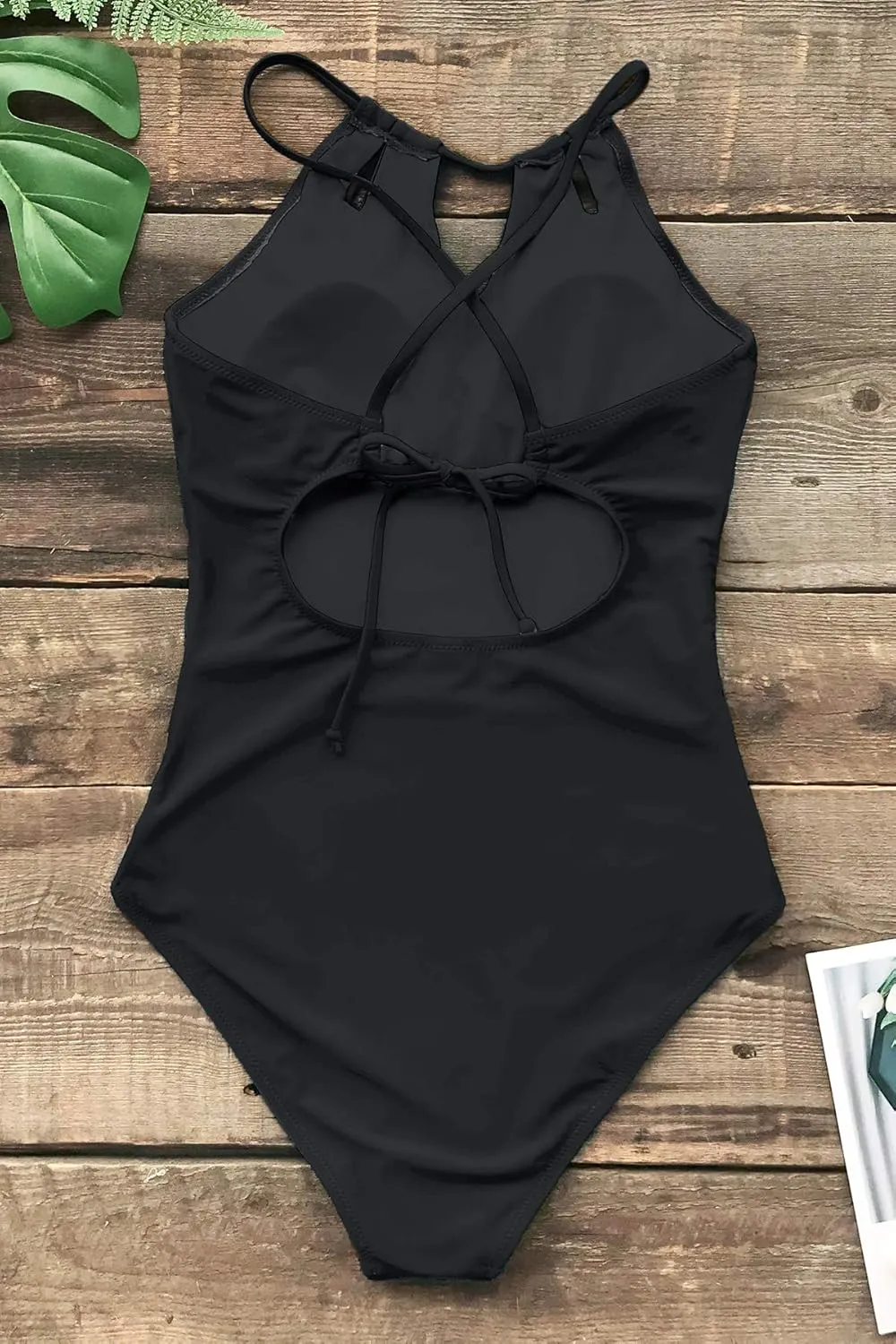 CUPSHE Women's One Piece Swimsuit High Neck Tummy Control Swimwear Bathing Suit