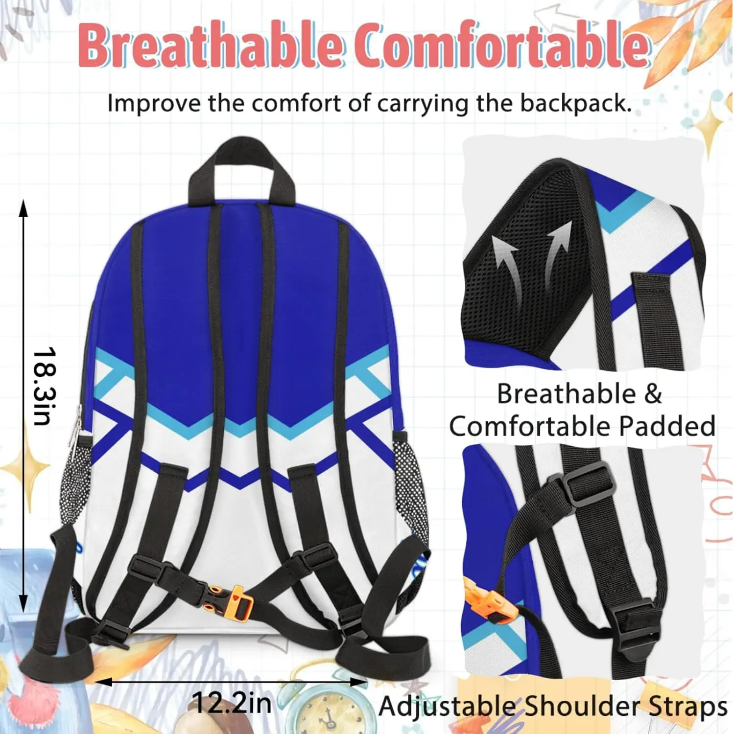 Custom Cheer Backpack Personalized Cheerleader Shoulder Bag Backpacks Daypack for Women Travel Gifts Cobalt Blue Cyan