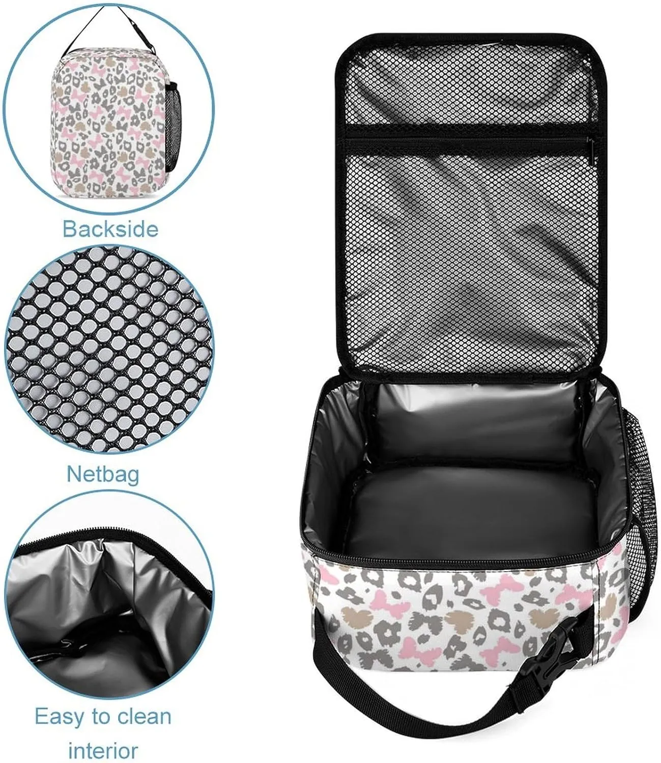 Custom Pink Butterfly Leopard Backpack Set 4 in 1 Personalized Add Your Name School Bag with Lunch Bag Pencil Case Water Bottle Customized Backpack for Kids Girls Boys