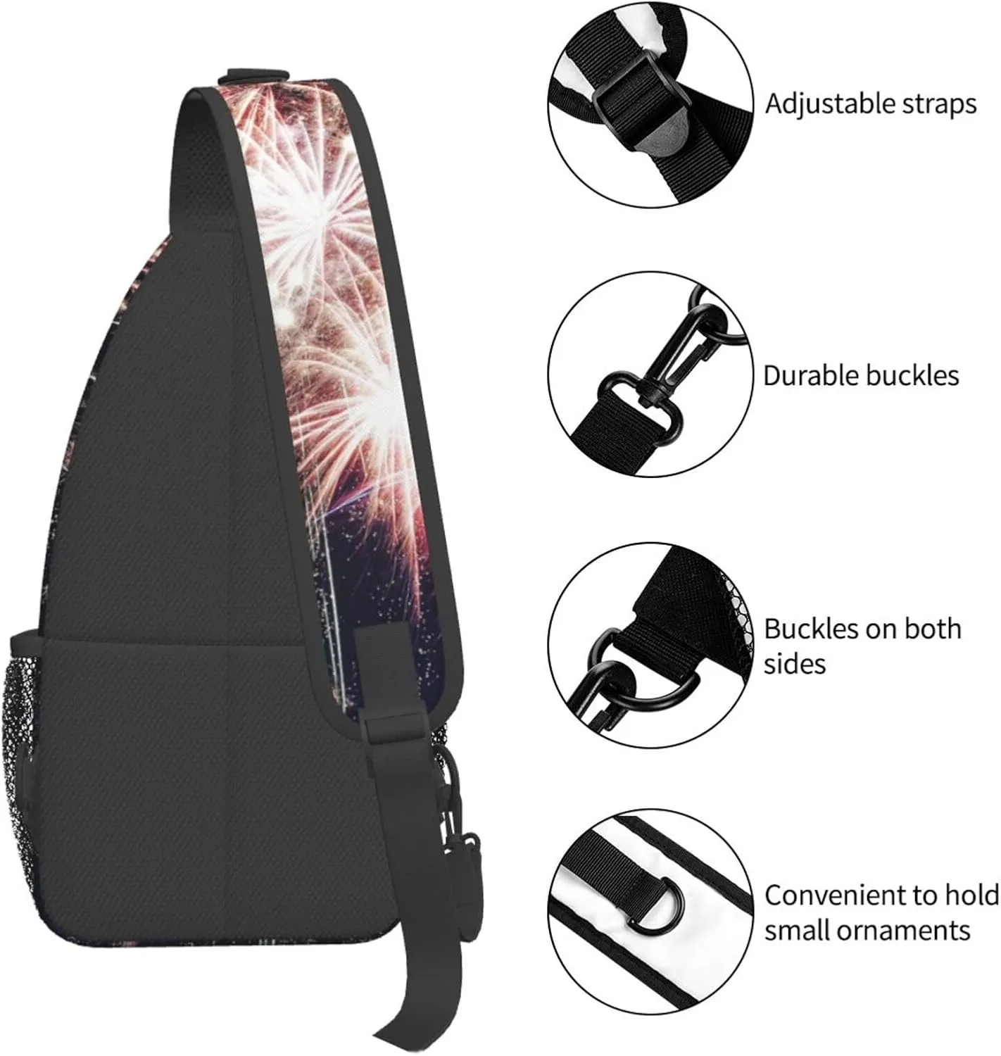 Cute Christmas Owls On Branch Unisex Casual Diagonal Chest Bag,Multipurpose Crossbody Shoulder Bag Hiking Daypack