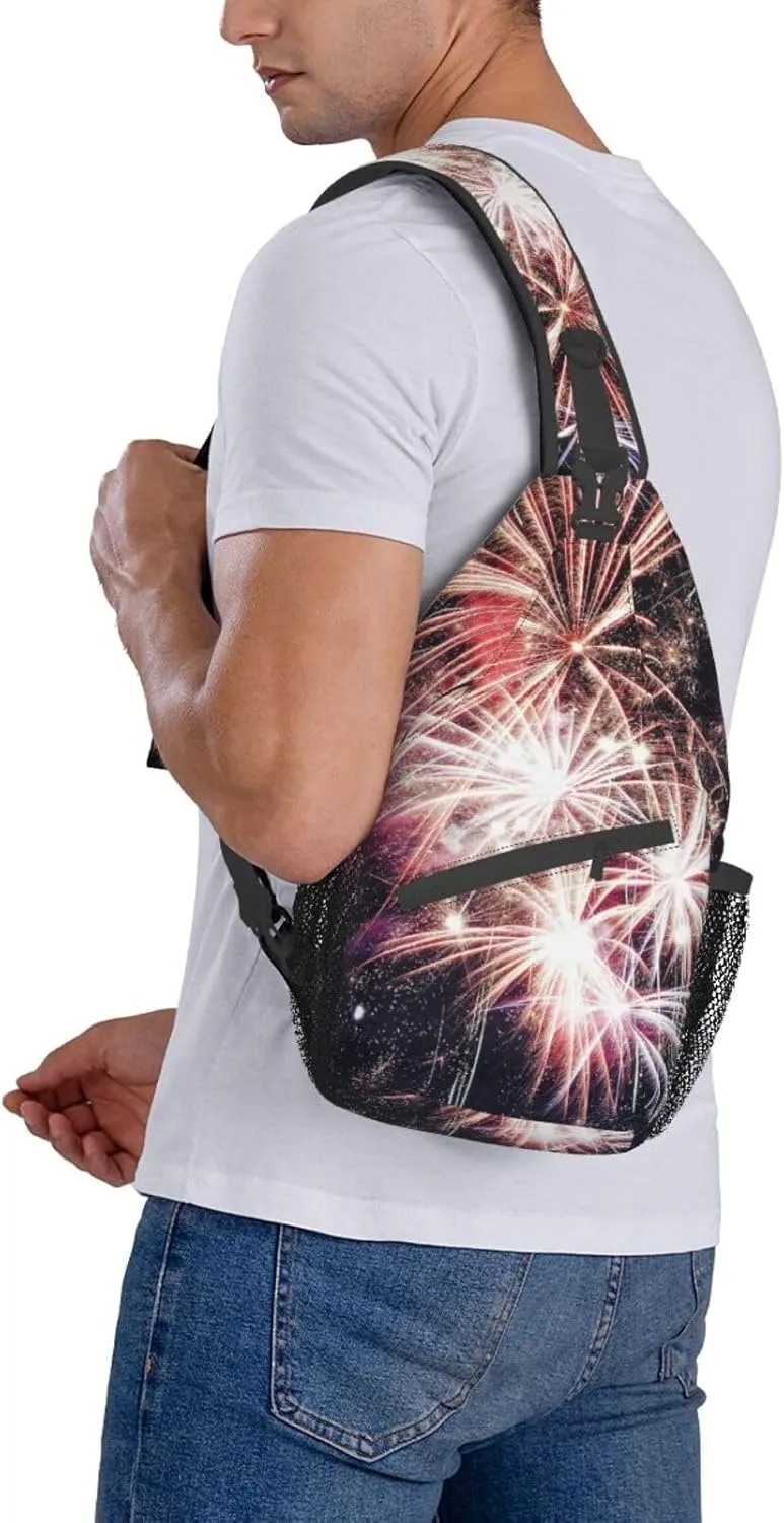 Cute Christmas Owls On Branch Unisex Casual Diagonal Chest Bag,Multipurpose Crossbody Shoulder Bag Hiking Daypack