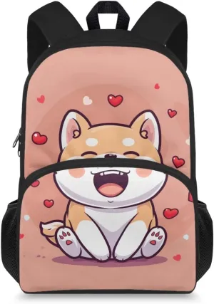 Cute Dog Kids Backpack Backpacks for Girls Boys School 15 Inch Kids Backpacks Cute Book Bag Lightweight Casual Daypack Kindergarten Elementary School Boys and Girls
