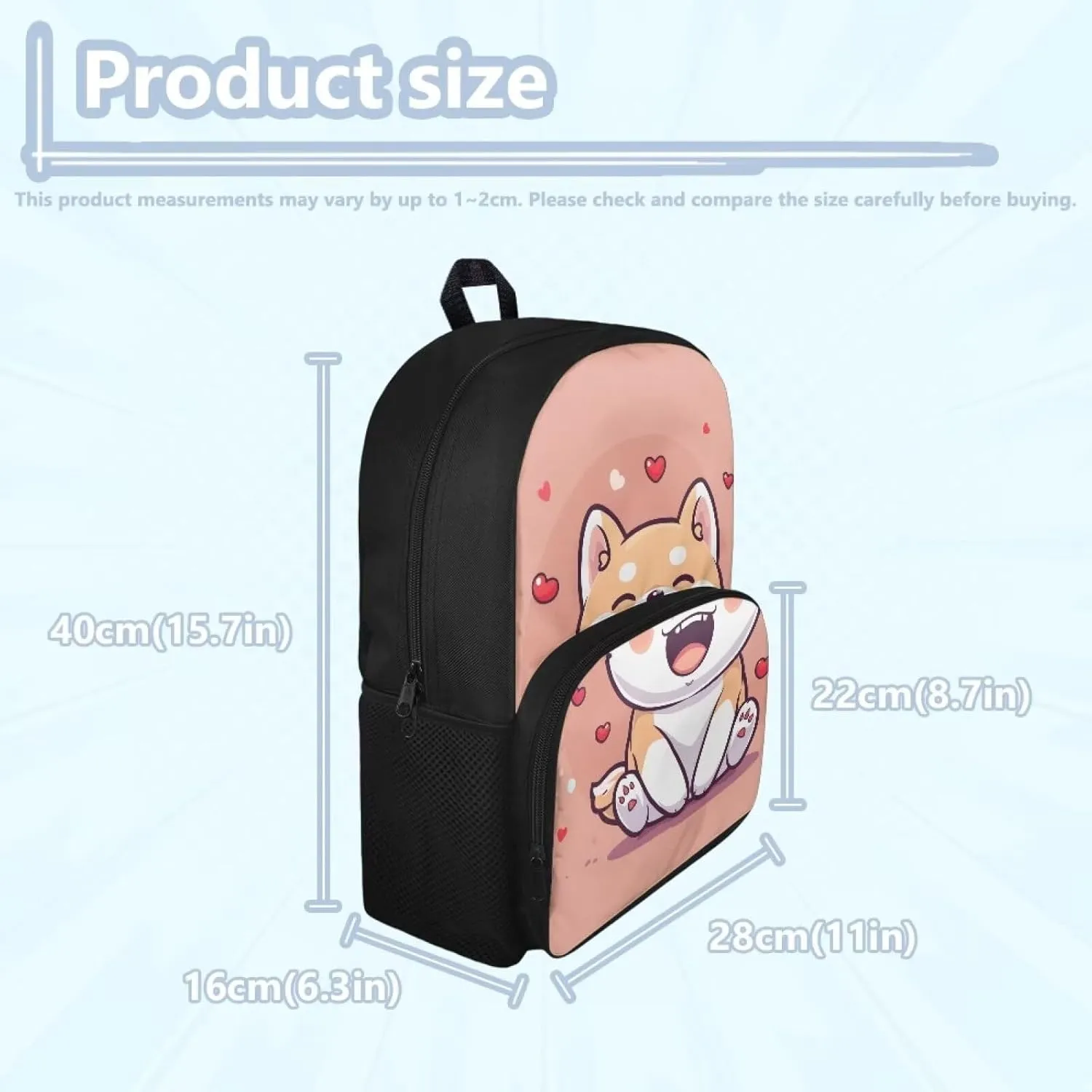 Cute Dog Kids Backpack Backpacks for Girls Boys School 15 Inch Kids Backpacks Cute Book Bag Lightweight Casual Daypack Kindergarten Elementary School Boys and Girls