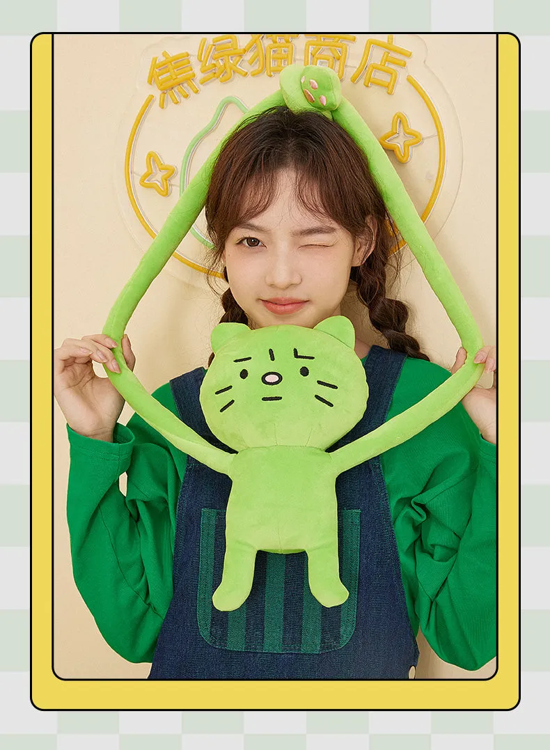 Cute Little Green Cat Doll Messenger Bag
