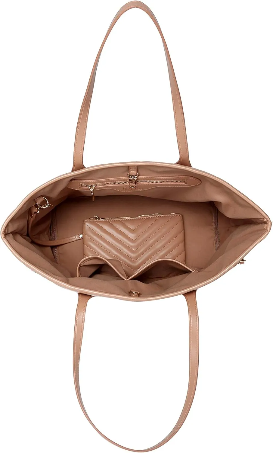 Daisy Rose Tote Shoulder Travel Bag & Matching Clutch PU Vegan Leather