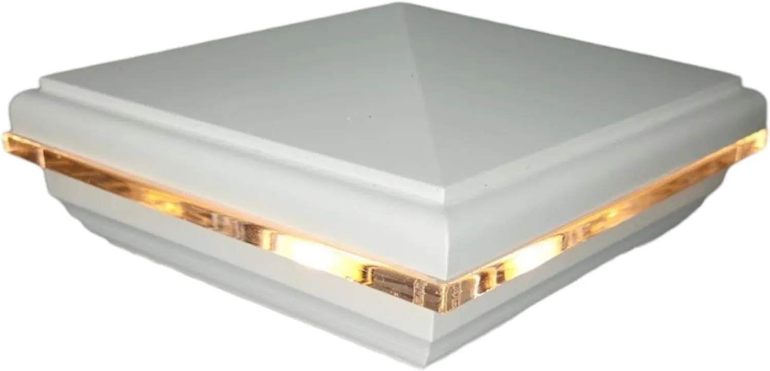 DekLights® 12-Volt Lighted Post Cap for 4-1/4" x4-1/4 Posts. Fits Timbertech Radiance Rail Express Deck Posts & Aluminum 4.25x4.25 Post Sleeves. Warm or Bright White Replaceable LED Bulbs (3000k bulb)