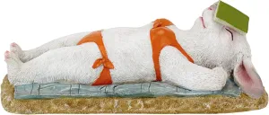Design Toscano Beach Bunny Soaking Up Some Rays Rabbit Garden Statue