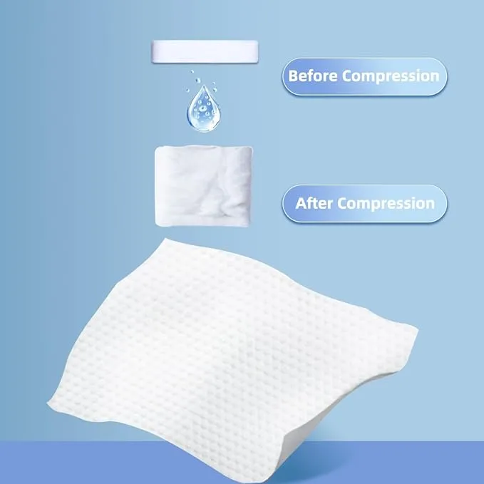 Disposable Compressed Towel,5 Pcs Large Pure Cotton Bath Towels 55 x 27.5 inch,Portable Light and Reusable for Hiking, Camping, Beach, Swimming and Traveling
