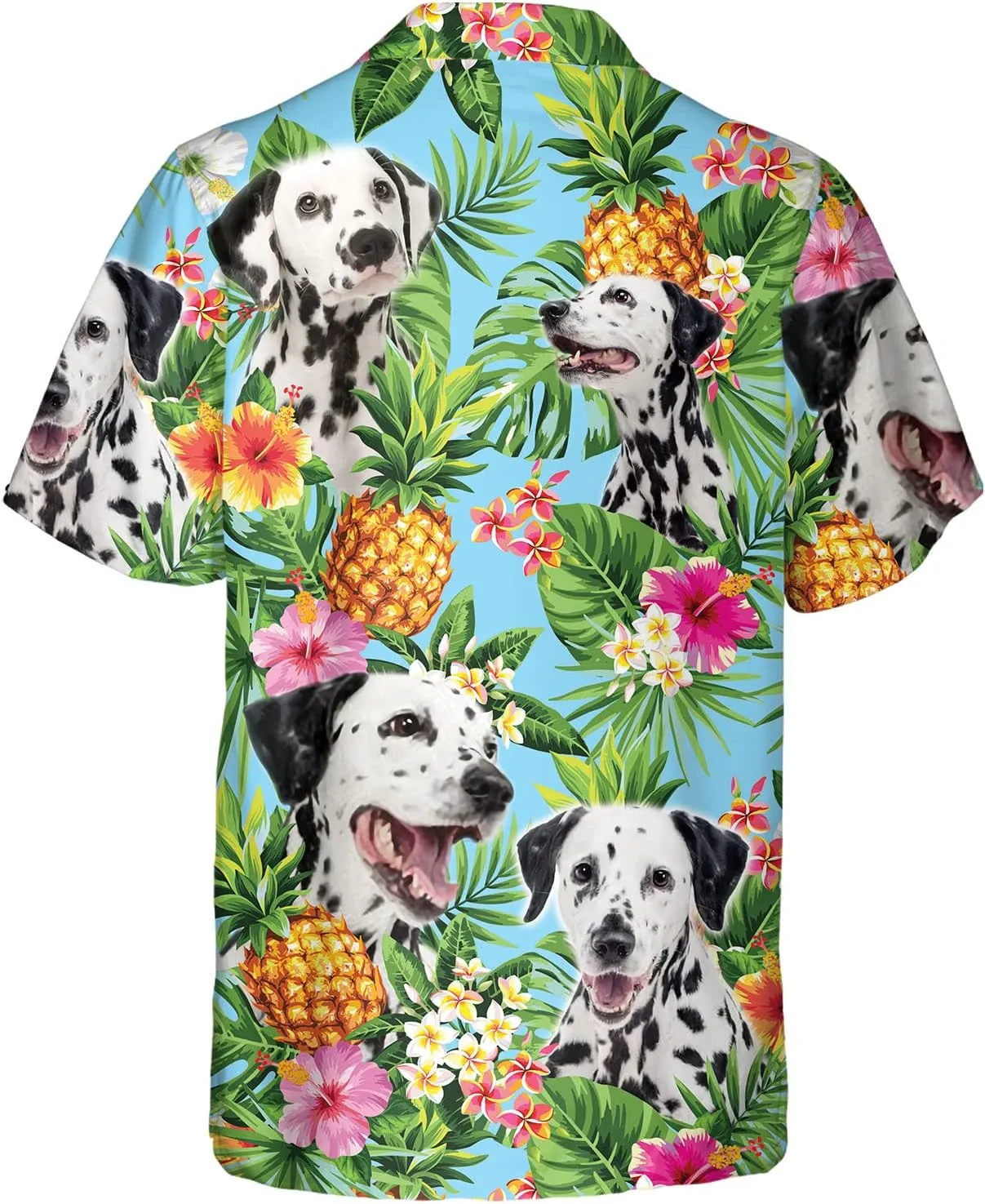 Dog Lover Tropical Shirts for Men, Tropical Hawaiian Shirt Short Sleeve,Pineapple Stylish Tropical Shirt for Men S6