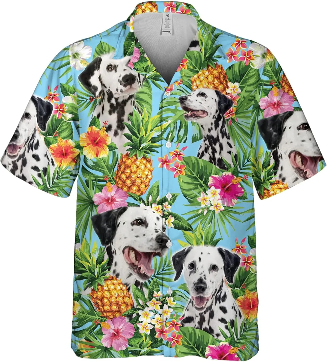 Dog Lover Tropical Shirts for Men, Tropical Hawaiian Shirt Short Sleeve,Pineapple Stylish Tropical Shirt for Men S6