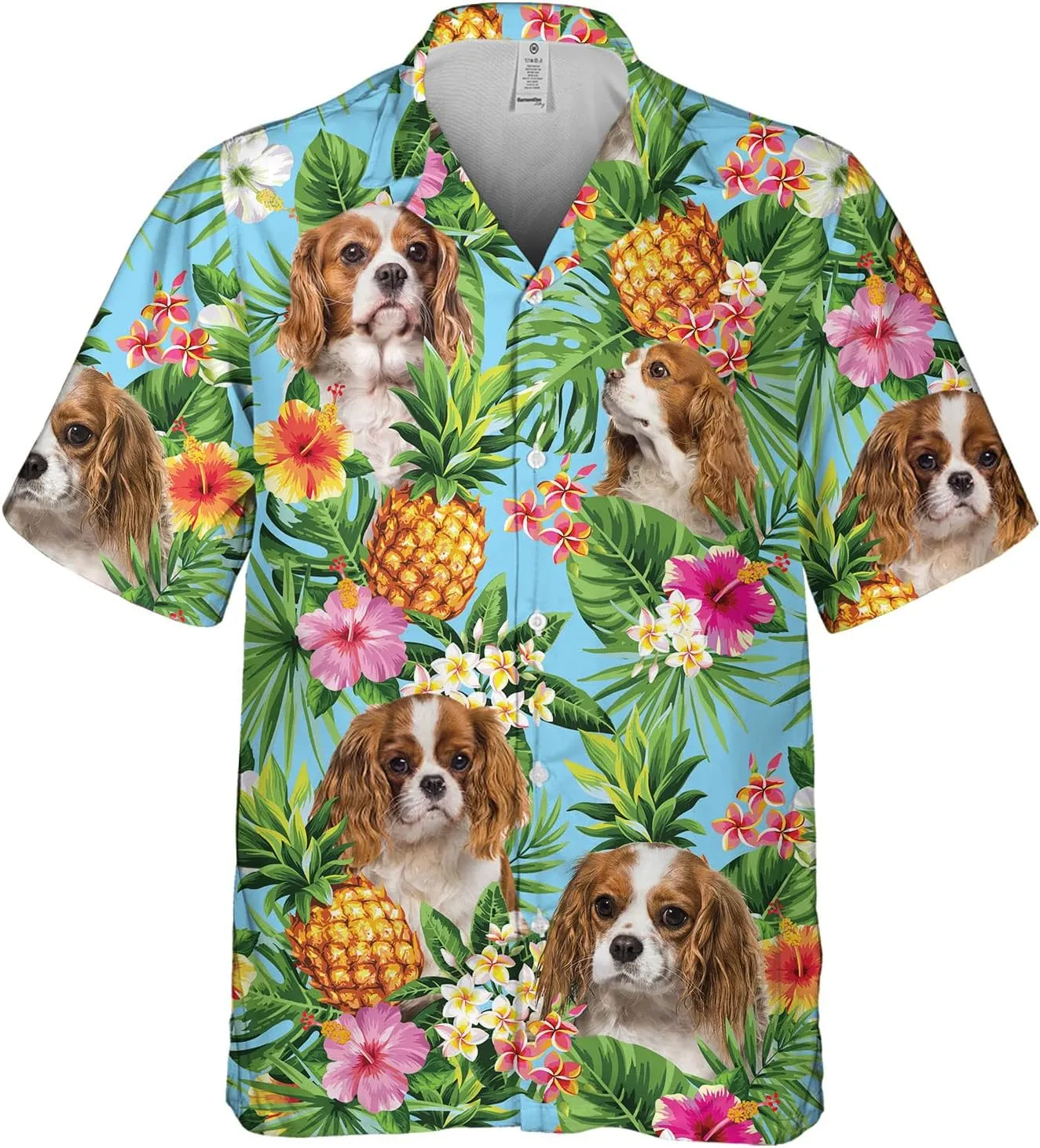 Dog Lover Tropical Shirts for Men, Tropical Hawaiian Shirt Short Sleeve,Pineapple Stylish Tropical Shirt for Men S6