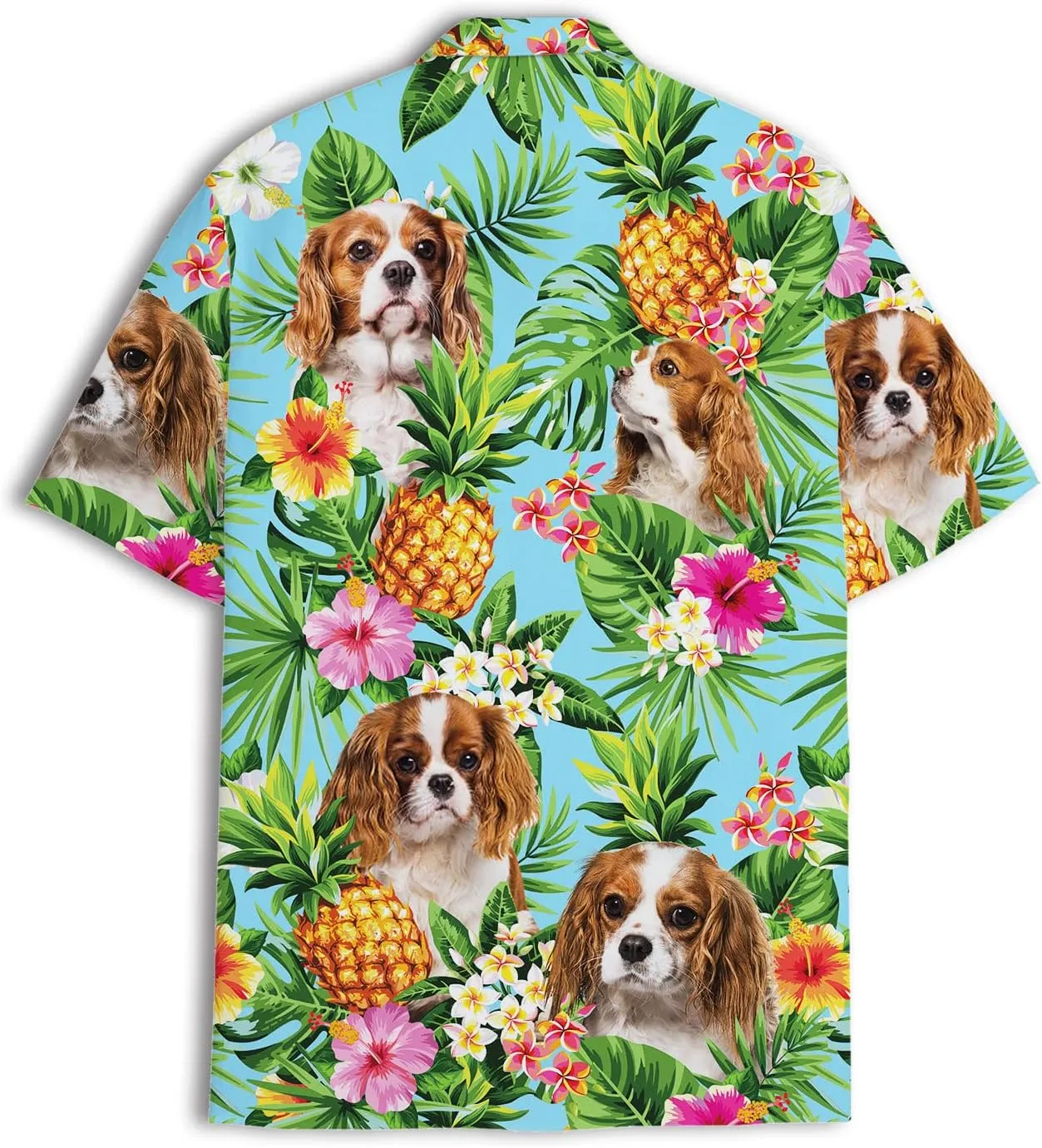 Dog Lover Tropical Shirts for Men, Tropical Hawaiian Shirt Short Sleeve,Pineapple Stylish Tropical Shirt for Men S6