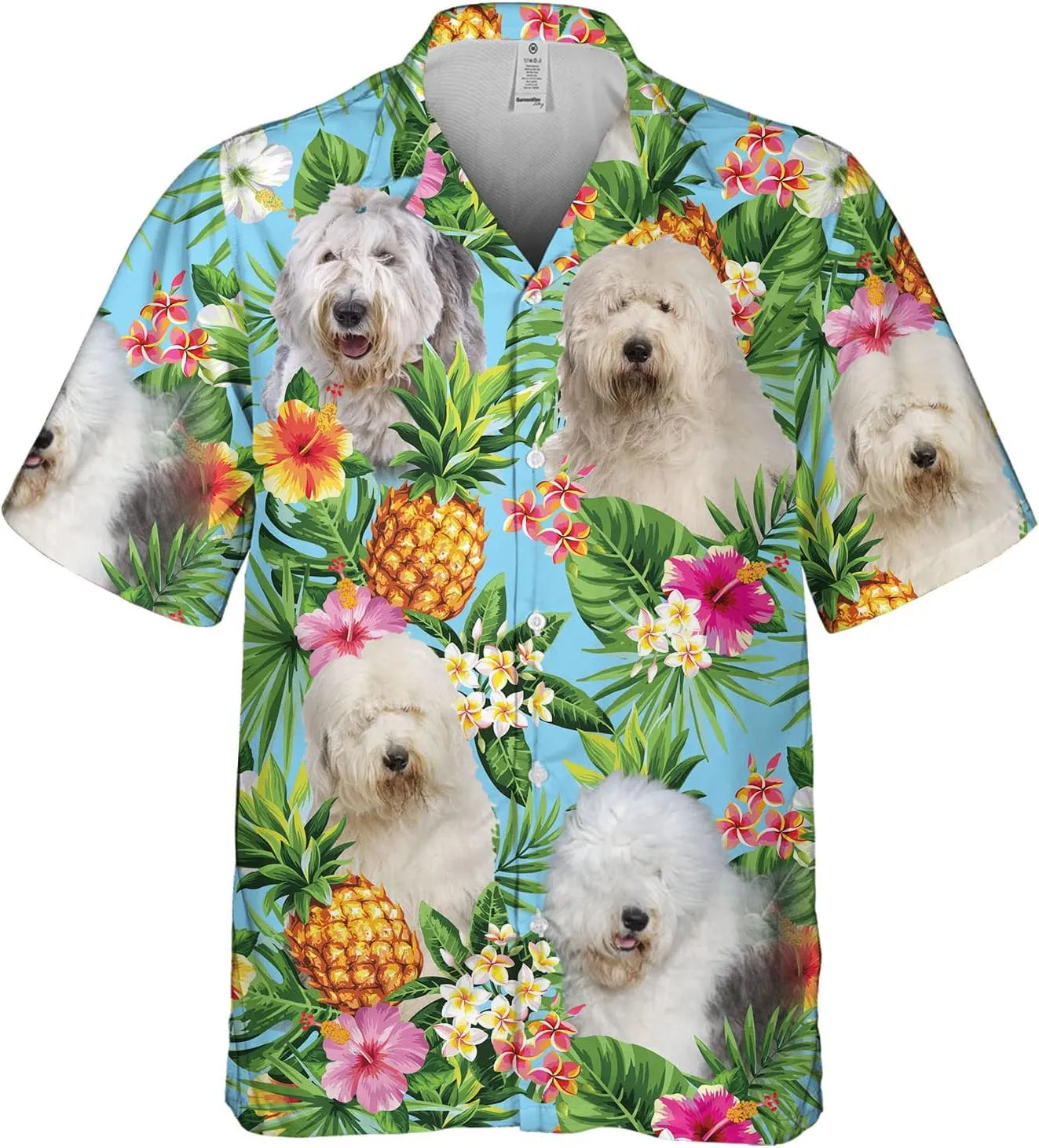 Dog Lover Tropical Shirts for Men, Tropical Hawaiian Shirt Short Sleeve,Pineapple Stylish Tropical Shirt for Men S6