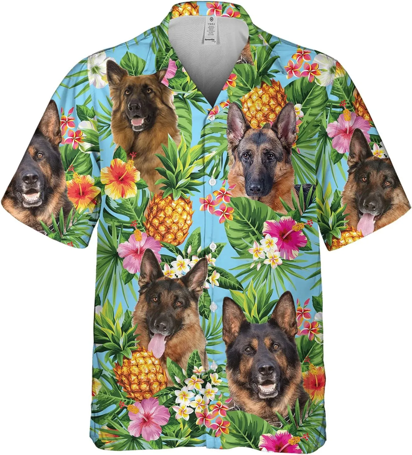 Dog Lover Tropical Shirts for Men, Tropical Hawaiian Shirt Short Sleeve,Pineapple Stylish Tropical Shirt for Men S6