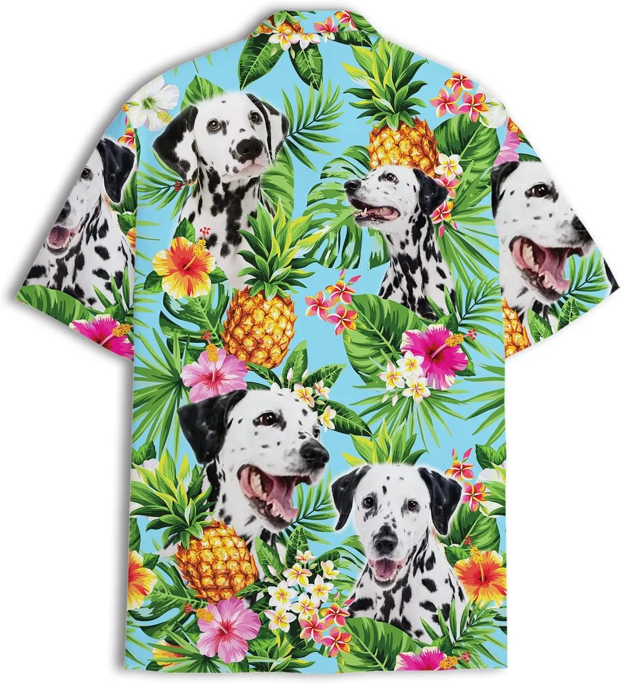 Dog Lover Tropical Shirts for Men, Tropical Hawaiian Shirt Short Sleeve,Pineapple Stylish Tropical Shirt for Men S6