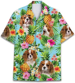 Dog Lover Tropical Shirts for Men, Tropical Hawaiian Shirt Short Sleeve,Pineapple Stylish Tropical Shirt for Men S6