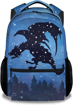 Dragon Backpack for Girls Boys, 16 Inch Backpacks for School, Cute, Adjustable Straps, Durable, Lightweight, Large Capacity Bookbag for Kids