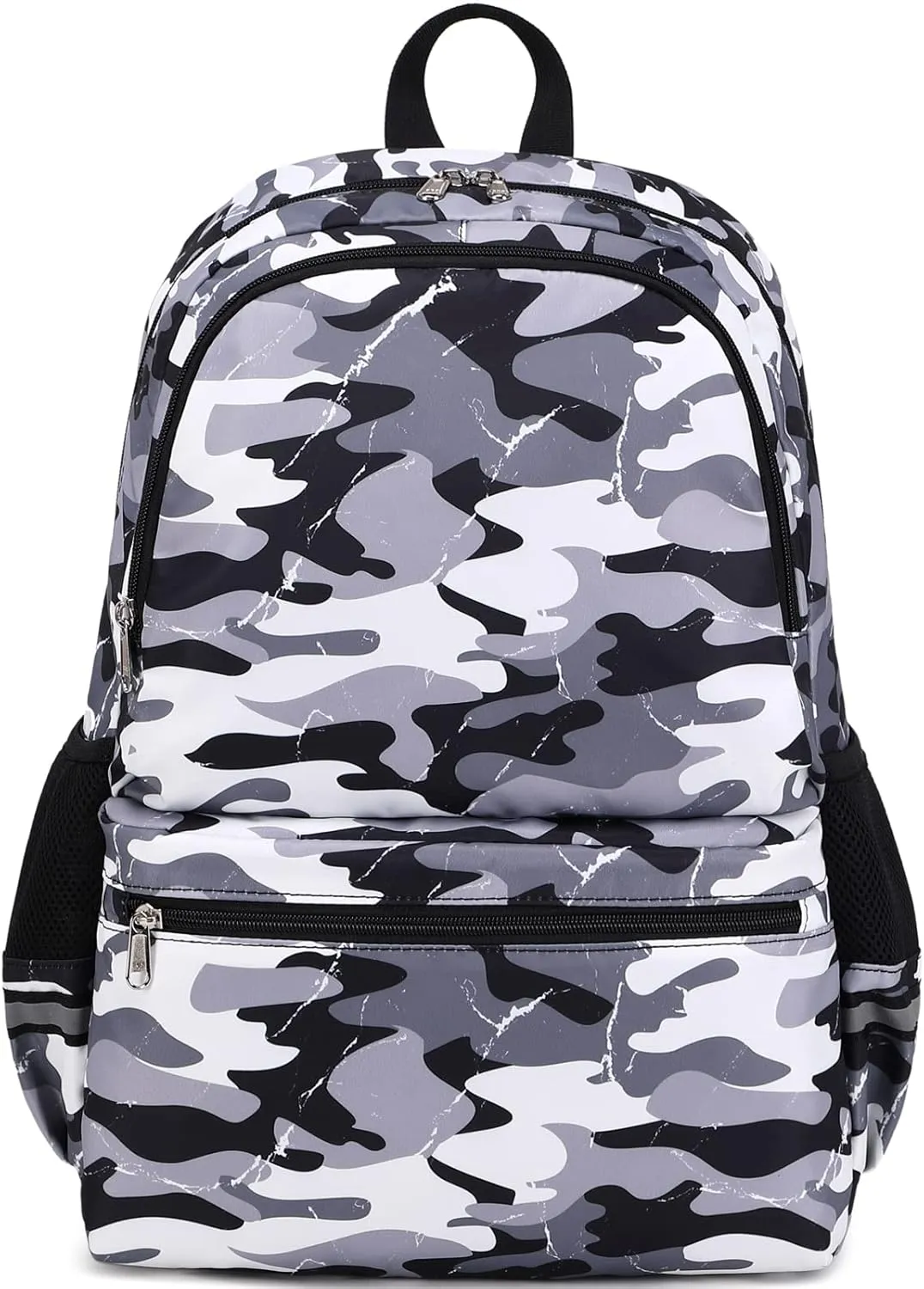 DSIUE Backpacks for Boys School Bags for Kids Elementary Bookbag and Lunch Box Set Camo Grey