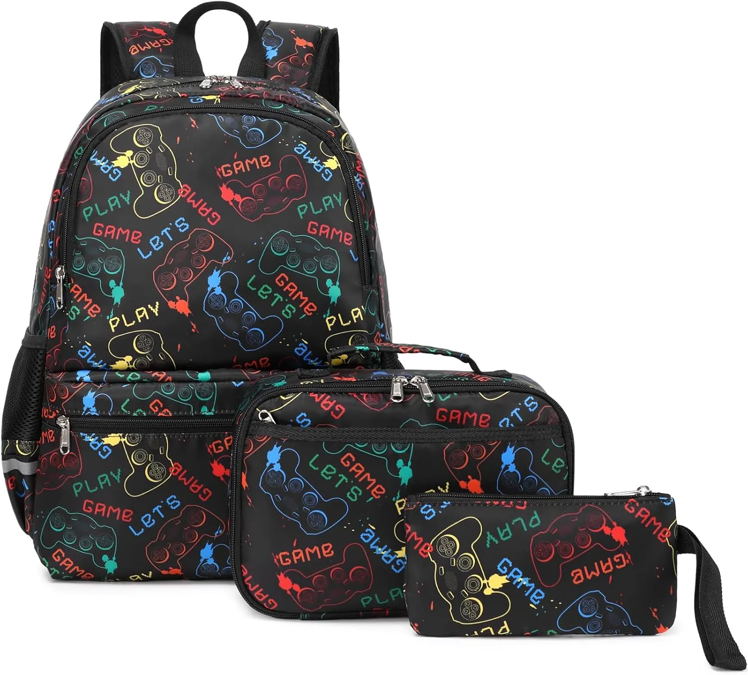 DSIUE School Backpack for Boys, Gamer Boys backpack with Lunch Bag Pencil Case, Bookbag for Boys Kids Backpacks for Elementary School Student