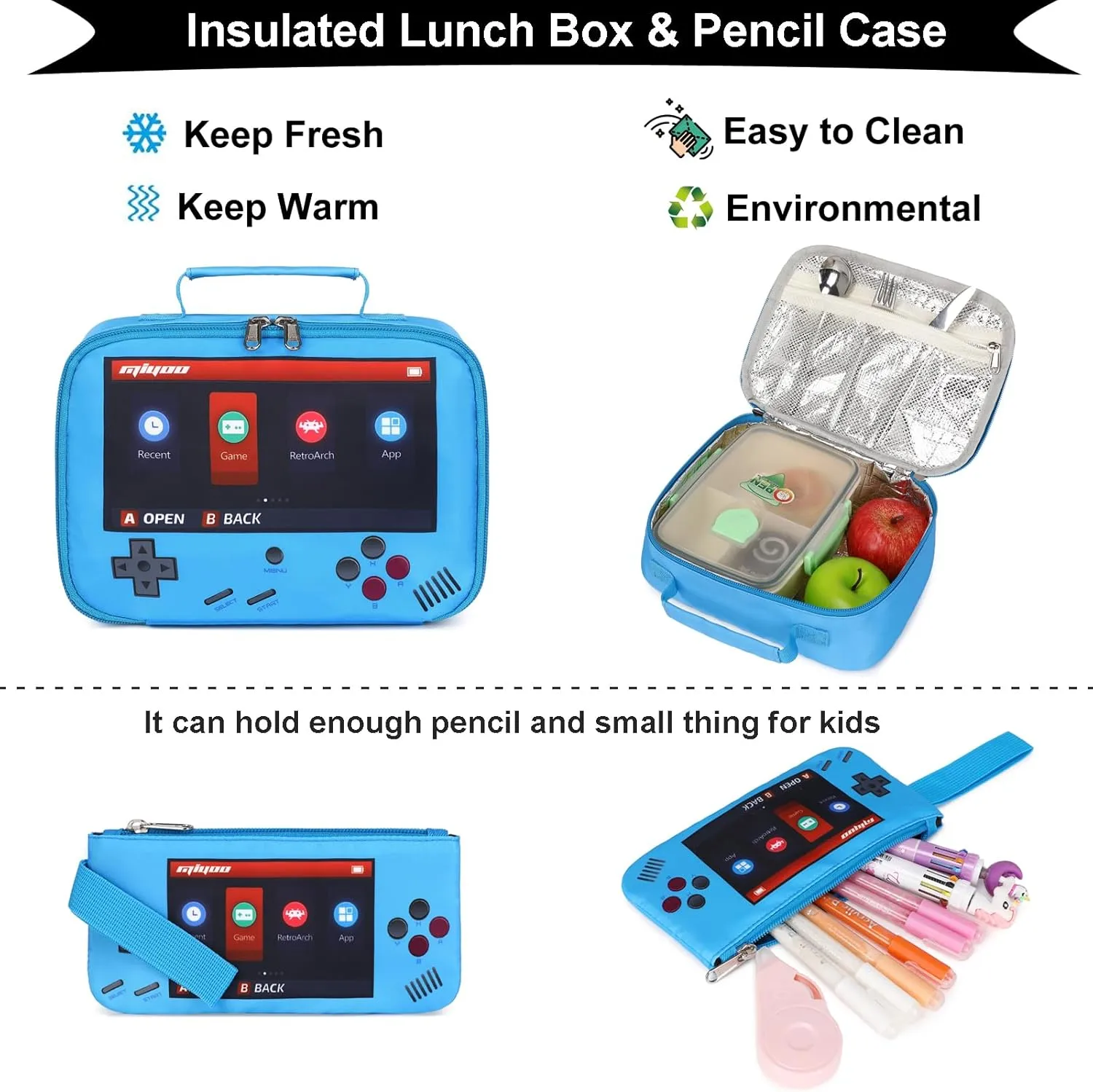 DSIUE School Backpack for Boys, Gamer Boys backpack with Lunch Bag Pencil Case, Bookbag for Boys Kids Backpacks for Elementary School Student