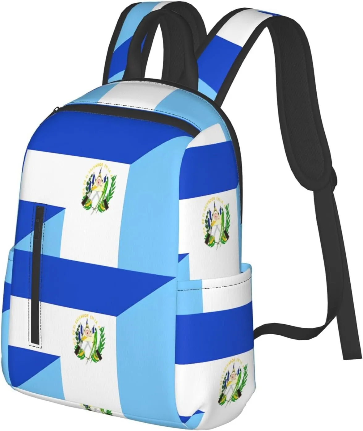 El Salvador Guatemala Guatemalan Flag Casual Laptop Backpack Travel Rucksack Sports Daypack Adjustable Strap Bags with Multi-Pockets for Working Running Camping